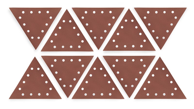 WEN 6377SP240 240-Grit Hook & Loop 11-1/4-Inch Triangle Drywall Sander Sandpaper, 10 Pack - Image 1